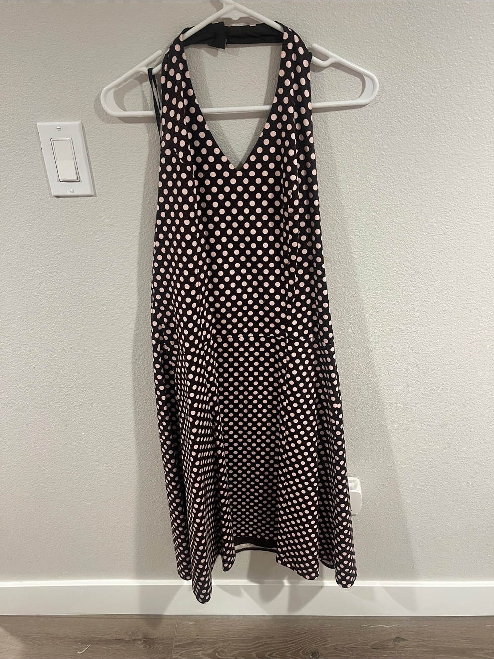 Spenser Jeremy Black Midi Dress with Pink Polka Dots